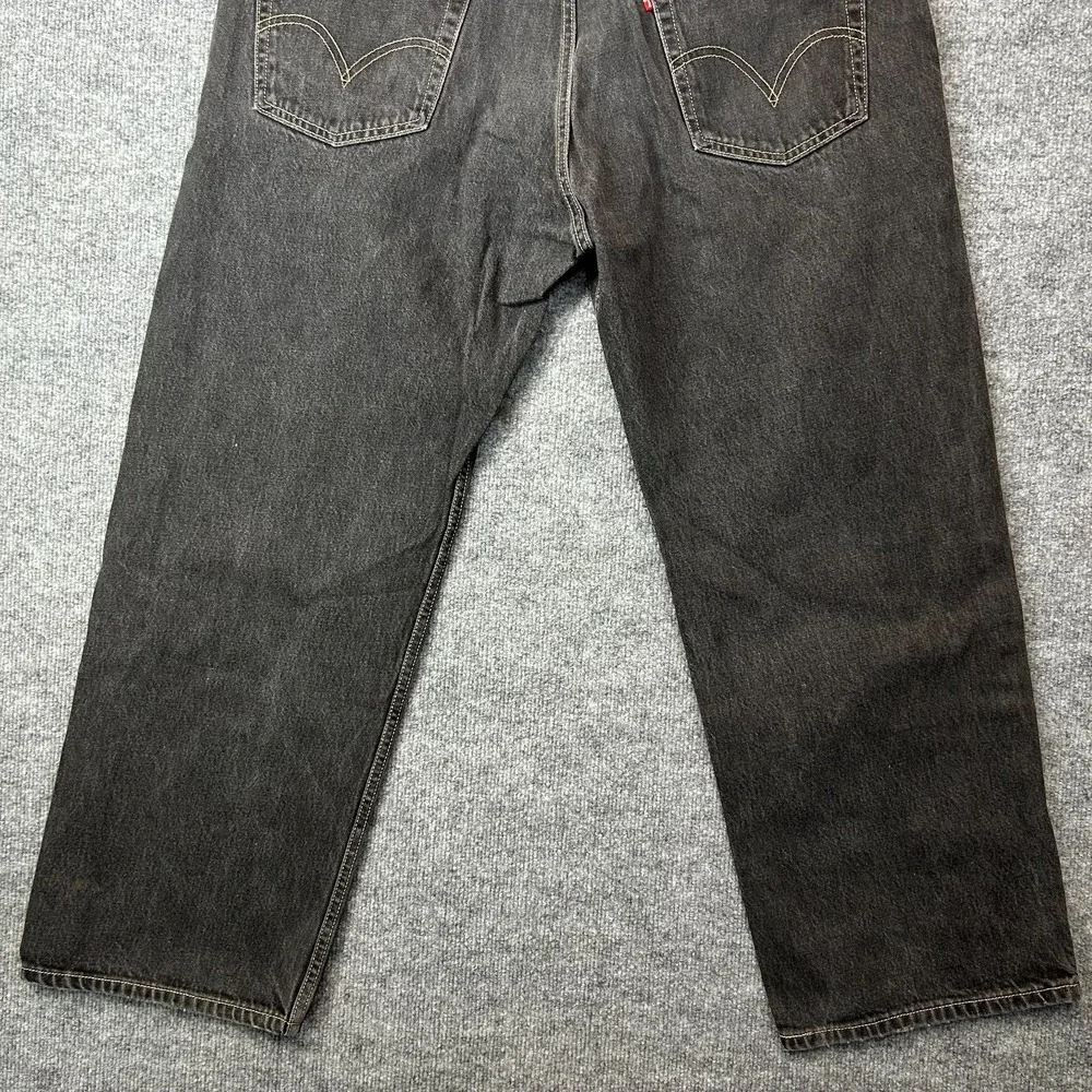 Levi's 569 Loose Straight Jeans Mens Faded Black Denim Zip Fly Classic - 38X28.5